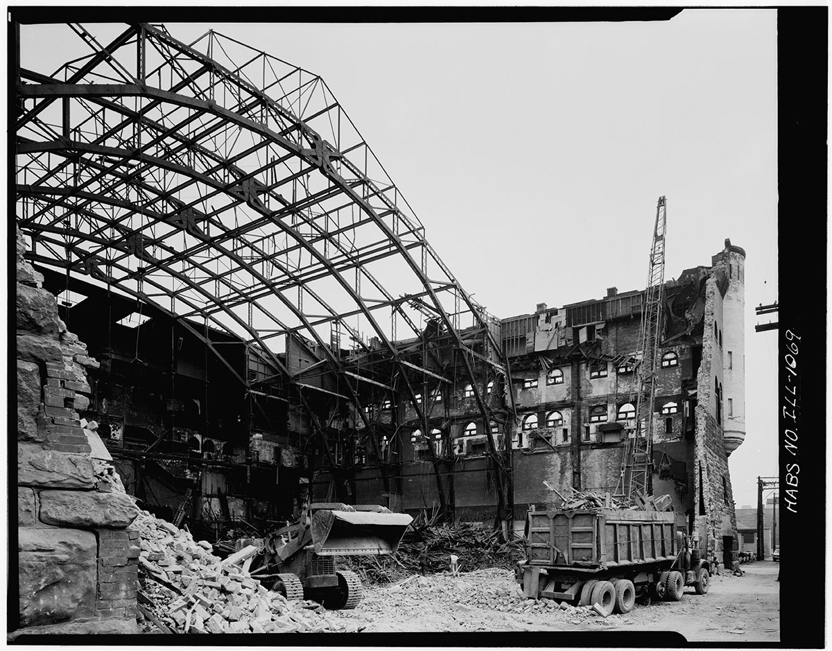 Historic American Buildings Survey Richard Nickel, Photographer July 1967 VIEW SHOWING DEMOLITION - First Regiment Infantry Armory, 1552 South Michiga<p>© Richard Nickel</p>