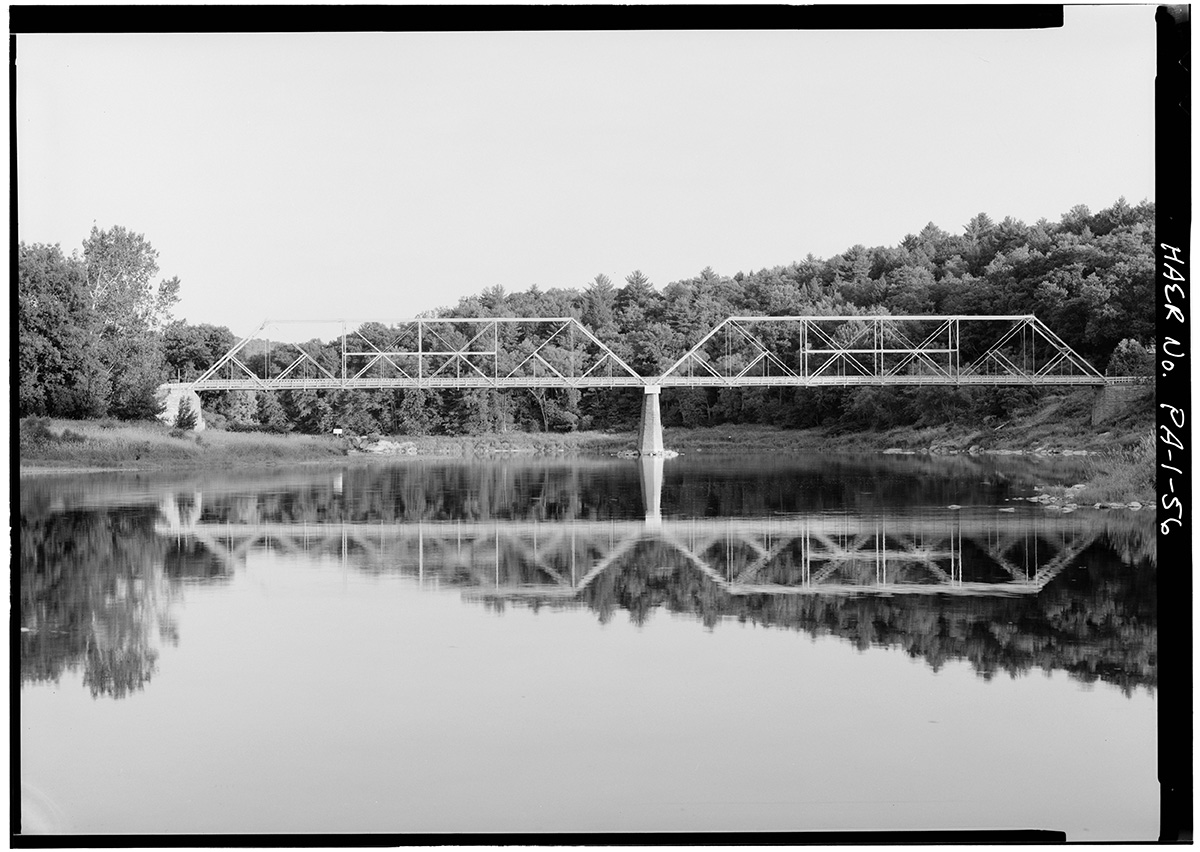 BRIDGE UP THE ROAD FROM LACKAWAXEN, FROM THE NORTH ON THE DELAWARE RIVER, SUB-DIVIDED PRATT<p>© David Plowden</p>