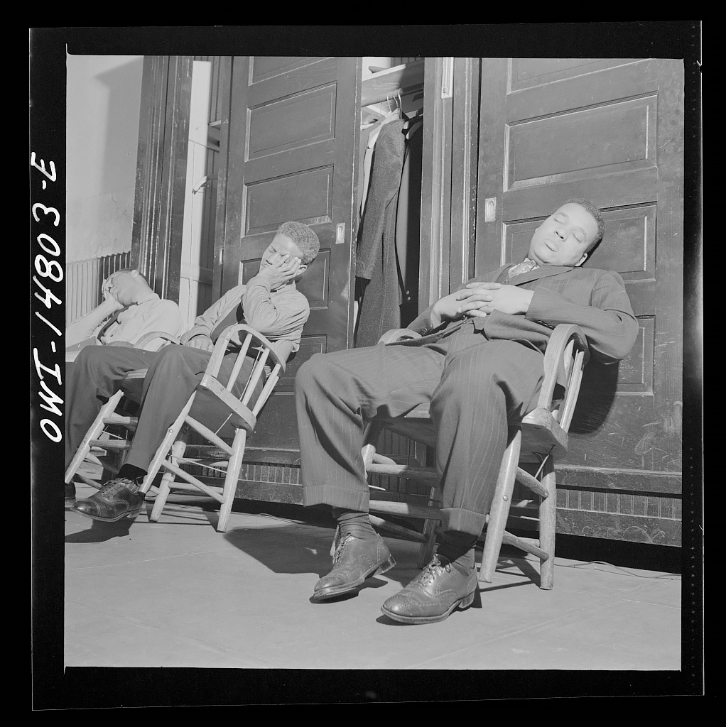 Washington, D.C. Firemen taking a nap in engine house number four 1943<p>© Gordon Parks</p>
