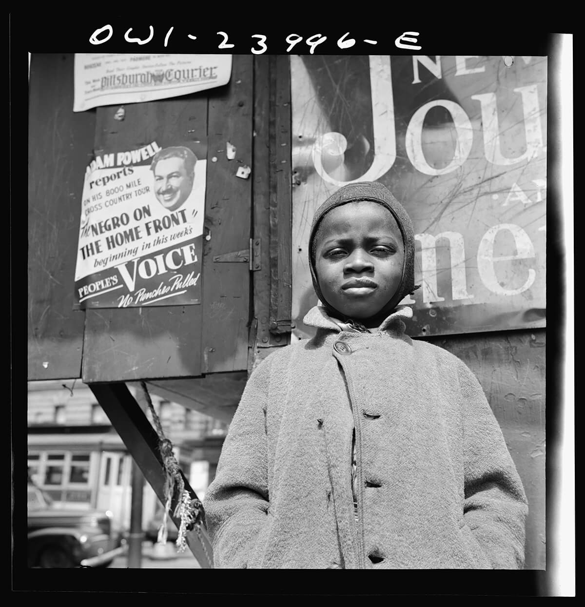 New York, New York. A Harlem newsboy May 1943<p>© Gordon Parks</p>