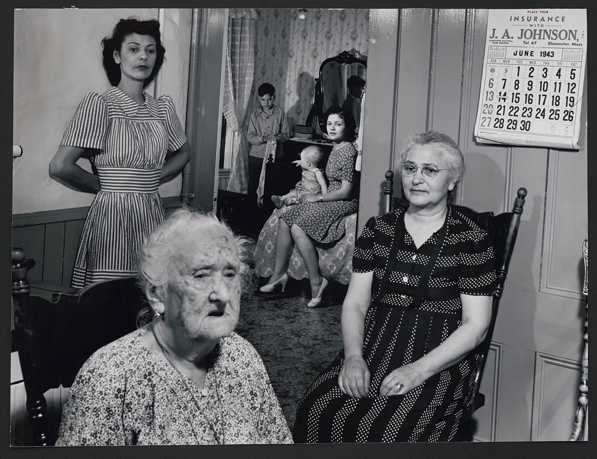 Gloucester, Massachusetts. Mrs. Mary Machado and her family June 1943<p>© Gordon Parks</p>