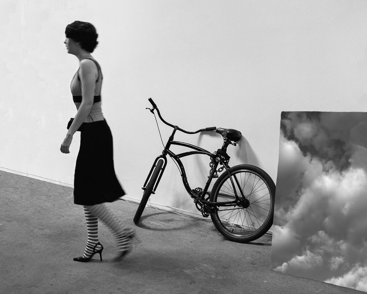 Stockings, Bucycle, Sky, Hair Day, New Yor City 2002<p>© James Peaslee</p>