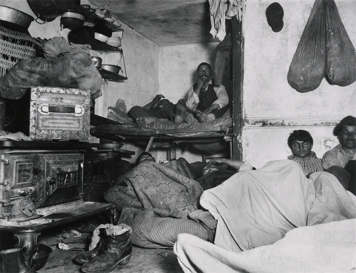 Lodgers in a Crowded Bayard Street Tenement--Five Cents a Spot, 1889<p>© Jacob Riis</p>