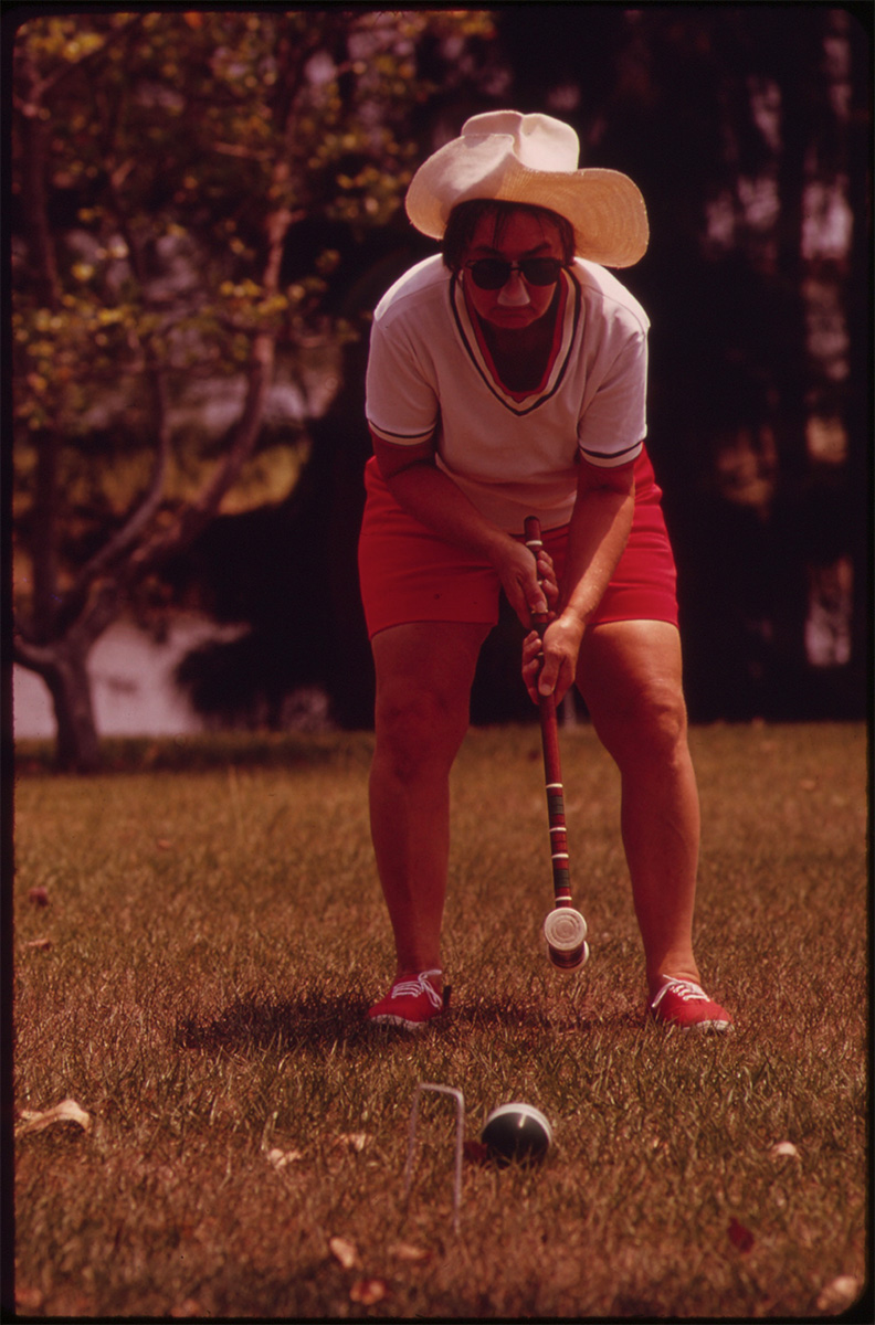 ON THE CROQUET COURT AT CENTURY VILLAGE RETIREMENT COMMUNITY, June 1973 - NARA<p>© Flip Schulke</p>