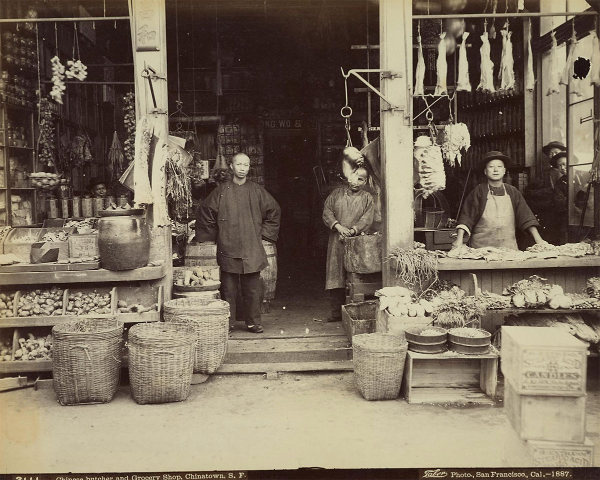 Chinese Butcher and Grocery Shop, Chinatown, San Francisco 1887 - Scottish National Portrait Gallery<p>© Isaiah West Taber</p>