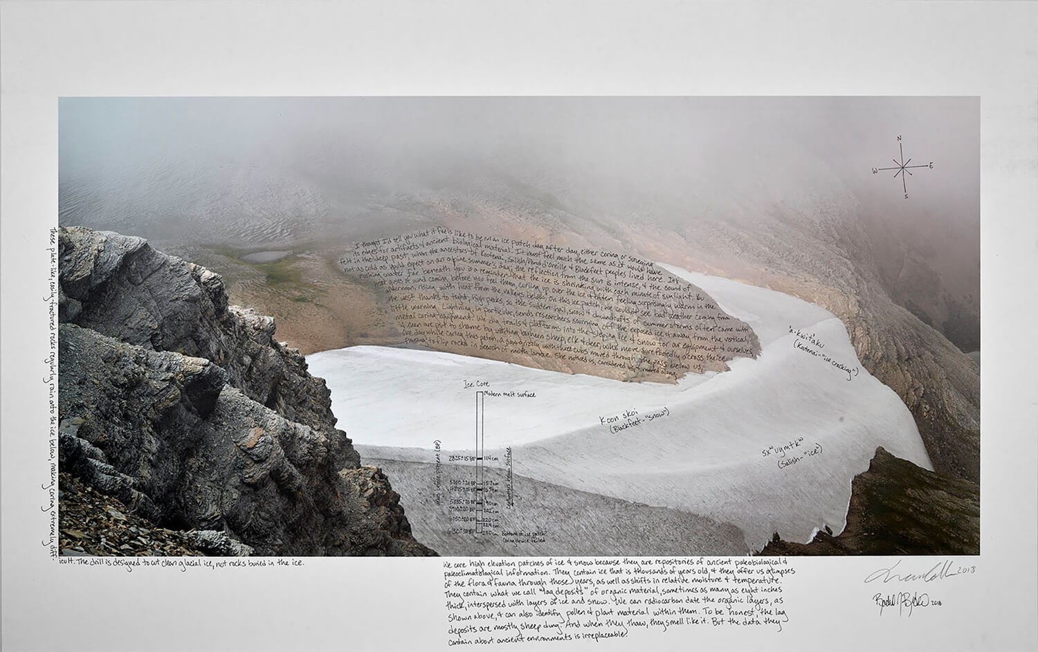 Siyeh Icepatch, Galcier National Park, Montana, 2018, collaboration with archaeologist Dr. Rachel Reckin<p>© Ian van Coller</p>