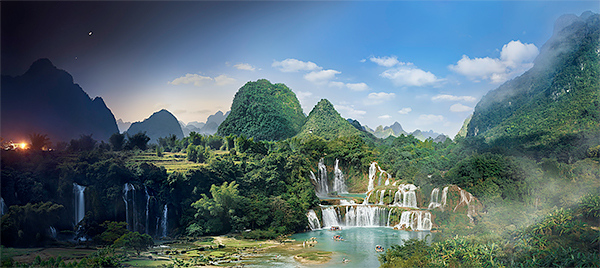 Day to Night, Detian Falls, Guangxi, China 2016<p>© Stephen Wilkes</p>