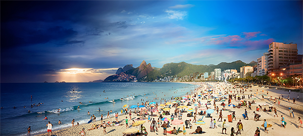 Day to Night, Ipanema Beach, Rio de Janeiro, Brazil 2017<p>© Stephen Wilkes</p>