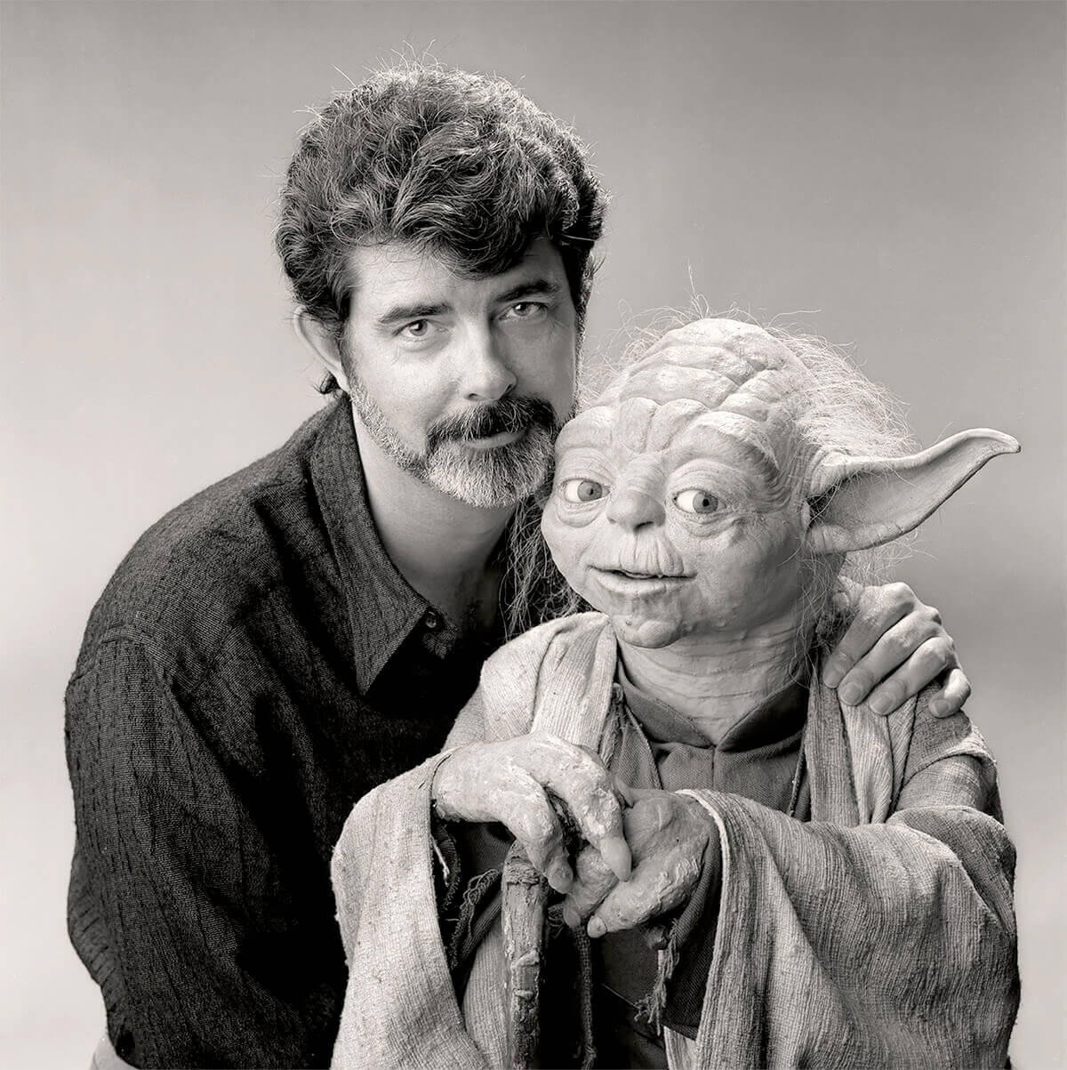 George Lucas and Yoda <p>© Tom Zimberoff</p>