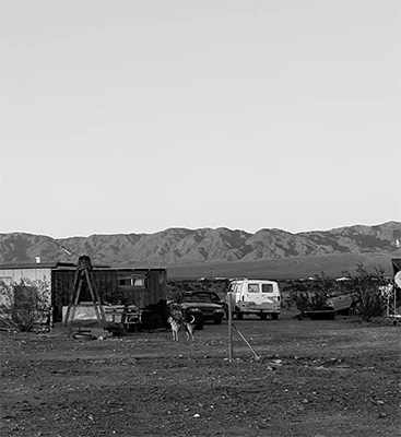 John Divola: Dogs Chasing My Car in the Desert